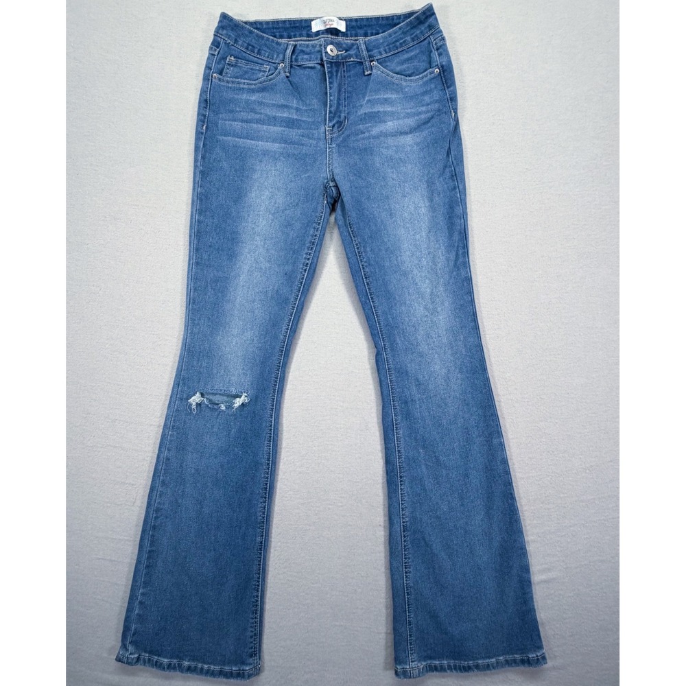 California Vintage Flare Jeans Womens 11/30 Blue Distressed Mid Rise Denim